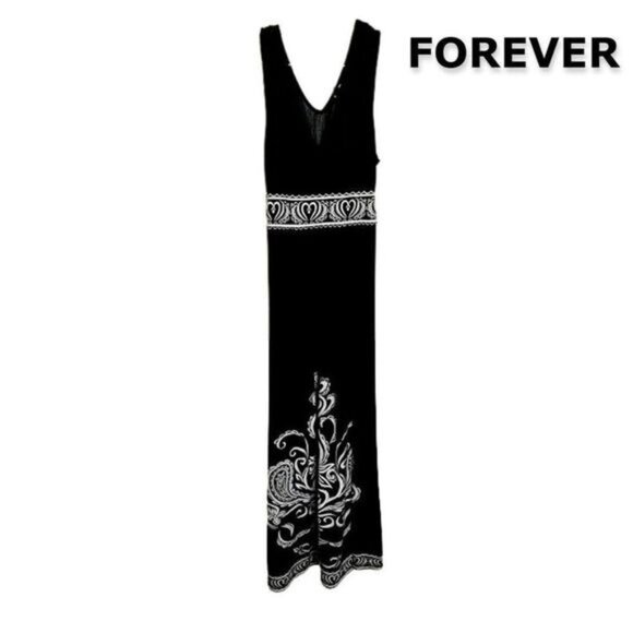 Forever‎ Women's Black Surplice Sleeveless Maxi Dress - Picture 1 of 7
